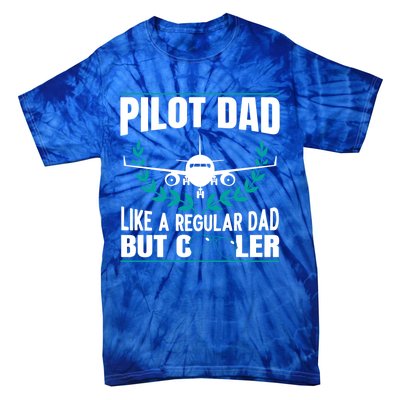 Pilot Dad Copilot Plane Aviator Airplane Fathers Day Great Gift Tie-Dye T-Shirt