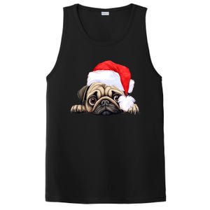 Pug Dog Christmas New Years Santa Claus Hat Funny Gift PosiCharge Competitor Tank