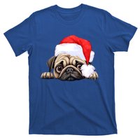 Pug Dog Christmas New Years Santa Claus Hat Funny Gift T-Shirt