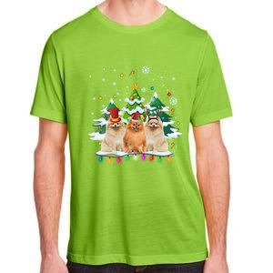 Pomeranian Dog Christmas Dogs Santa Reindeer Gift Adult ChromaSoft Performance T-Shirt