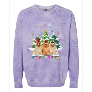 Pomeranian Dog Christmas Dogs Santa Reindeer Gift Colorblast Crewneck Sweatshirt