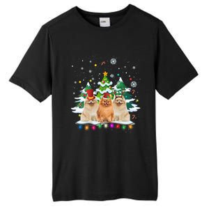 Pomeranian Dog Christmas Dogs Santa Reindeer Gift Tall Fusion ChromaSoft Performance T-Shirt