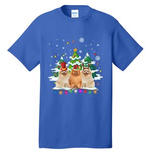 Pomeranian Dog Christmas Dogs Santa Reindeer Gift Tall T-Shirt