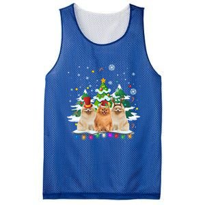 Pomeranian Dog Christmas Dogs Santa Reindeer Gift Mesh Reversible Basketball Jersey Tank