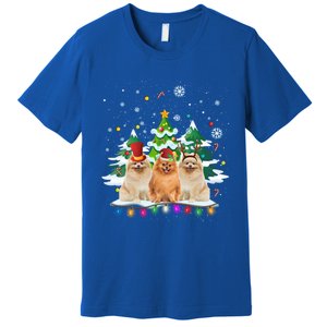 Pomeranian Dog Christmas Dogs Santa Reindeer Gift Premium T-Shirt