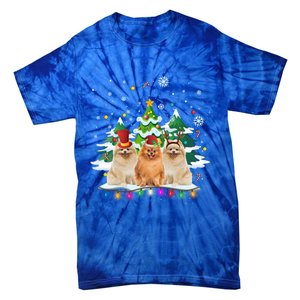 Pomeranian Dog Christmas Dogs Santa Reindeer Gift Tie-Dye T-Shirt