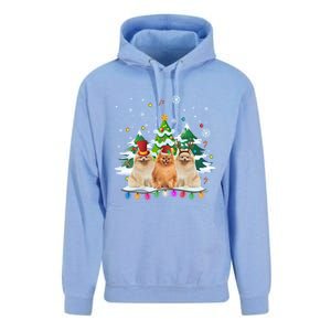 Pomeranian Dog Christmas Dogs Santa Reindeer Gift Unisex Surf Hoodie