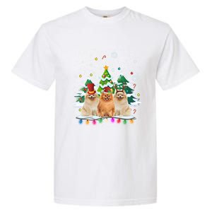 Pomeranian Dog Christmas Dogs Santa Reindeer Gift Garment-Dyed Heavyweight T-Shirt