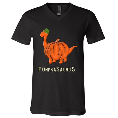 Pumpkin Dinosaur Costume Spooktacular Halloween & Thanksgiving Fun! V-Neck T-Shirt