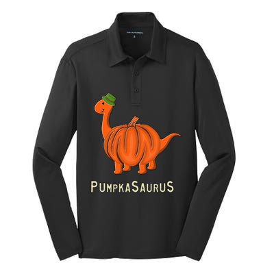 Pumpkin Dinosaur Costume Spooktacular Halloween & Thanksgiving Fun! Silk Touch Performance Long Sleeve Polo