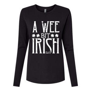 Patricks Day Costume Great Gift A Little Irish Great Gift Womens Cotton Relaxed Long Sleeve T-Shirt