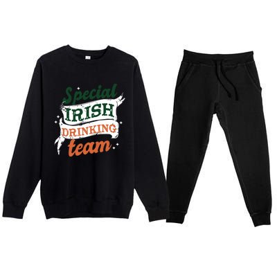 Patricks Day Costume Cool Gift Saint Patrick's Day Special Team Gift Premium Crewneck Sweatsuit Set