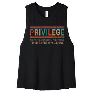 Privilege Definition Civil Rights Equality Racists Activist Women's Racerback Cropped Tank