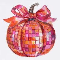 Pumpkin Disco Coquette Bow Fall Autumn Halloween Costume Pajama Set
