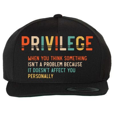 Privilege Definition Civil Rights Equality Wool Snapback Cap
