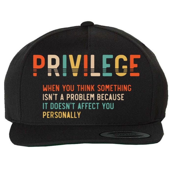 Privilege Definition Civil Rights Equality Wool Snapback Cap