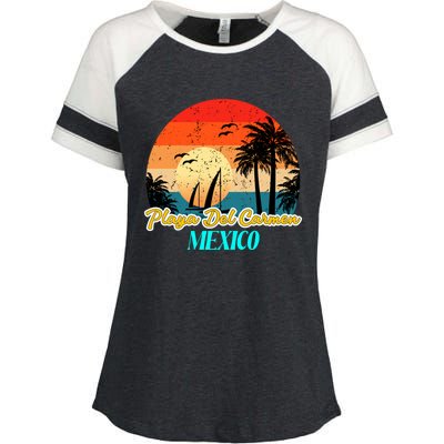 Playa Del Car Souvenirs Yucatan Mexico Vacay Mode Gift Enza Ladies Jersey Colorblock Tee