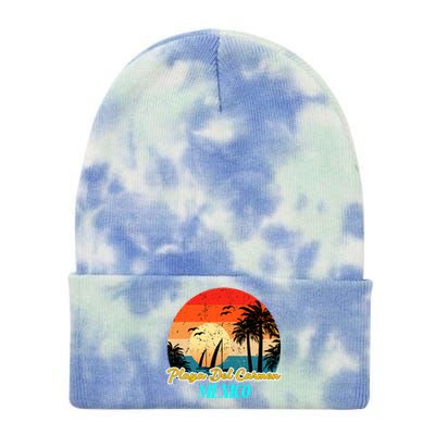 Playa Del Car Souvenirs Yucatan Mexico Vacay Mode Gift Tie Dye 12in Knit Beanie