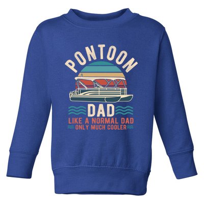 Pontoon Dad Captain Funny Boating Vintage Fathers Day Gift Toddler Sweatshirt