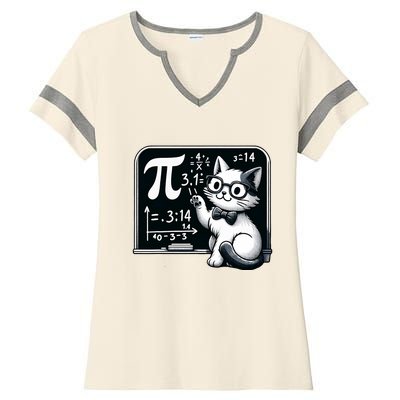 Pi Day Cat Ladies Halftime Notch Neck Tee