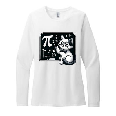 Pi Day Cat Womens CVC Long Sleeve Shirt