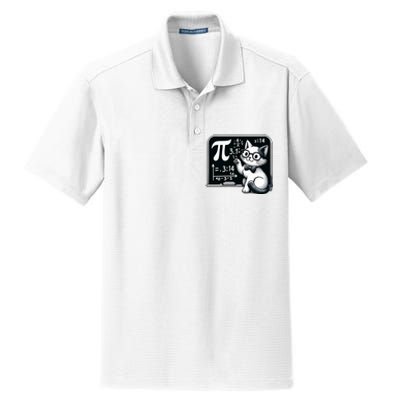 Pi Day Cat Dry Zone Grid Polo