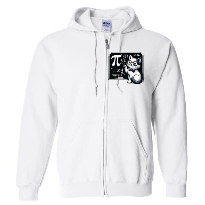 Pi Day Cat Full Zip Hoodie