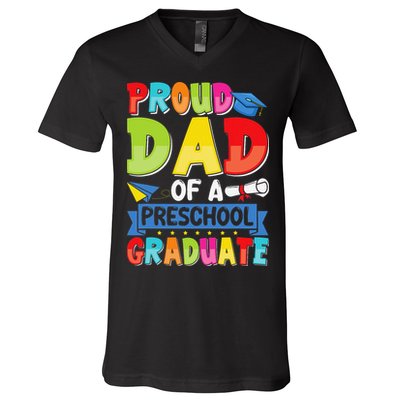 Proud Dad Class Of 2025 Preschool Pre-K Graduate Graduation V-Neck T-Shirt