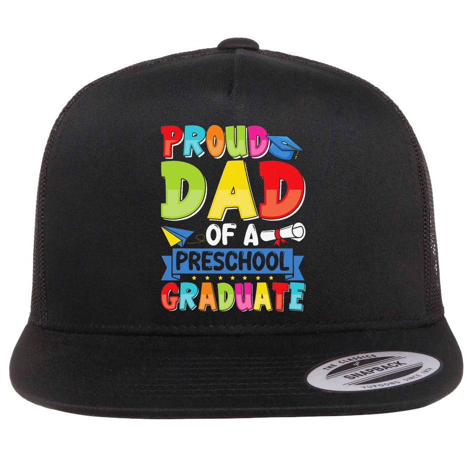Proud Dad Class Of 2025 Preschool Pre-K Graduate Graduation Flat Bill Trucker Hat