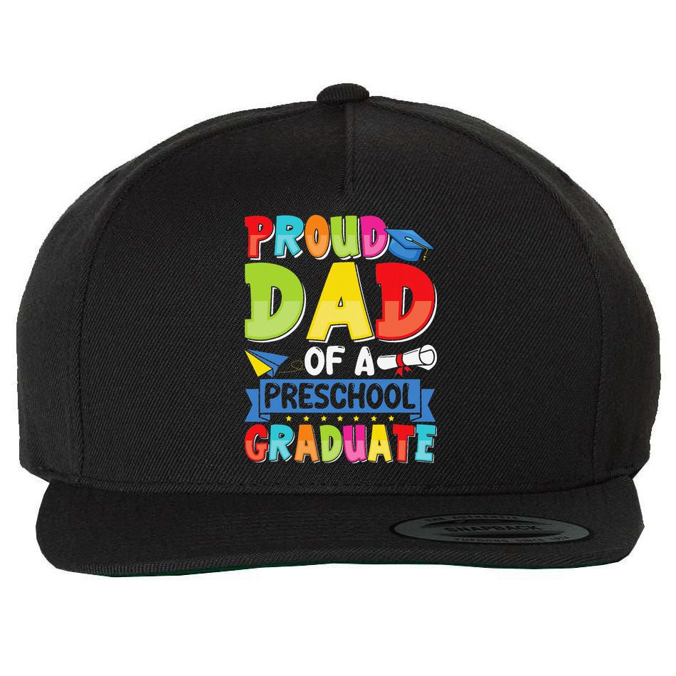 Proud Dad Class Of 2025 Preschool Pre-K Graduate Graduation Wool Snapback Cap
