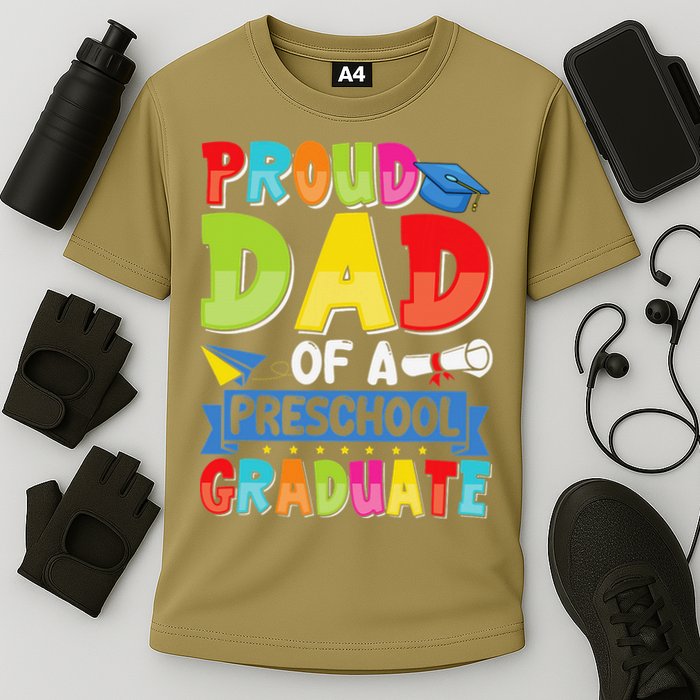 Proud Dad Class Of 2025 Preschool Pre-K Graduate Graduation Cooling Performance Crew T-Shirt