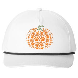 Pumpkin Dog Cat Paw Print Halloween Pet Lover Long Sleeve Snapback Five-Panel Rope Hat