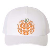 Pumpkin Dog Cat Paw Print Halloween Pet Lover Long Sleeve Yupoong Adult 5-Panel Trucker Hat