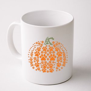 Pumpkin Dog Cat Paw Print Halloween Pet Lover Long Sleeve Coffee Mug