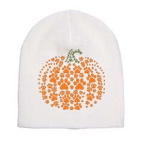 Pumpkin Dog Cat Paw Print Halloween Pet Lover Long Sleeve Short Acrylic Beanie