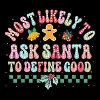 Polka Dots Christmas Most Likely To Ask Santa To Define Good 16 in Basic Backpack