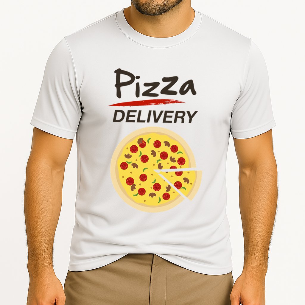 Pizza Delivery Costume Funny Fancy Dress Costumes Cooling Performance Crew T-Shirt