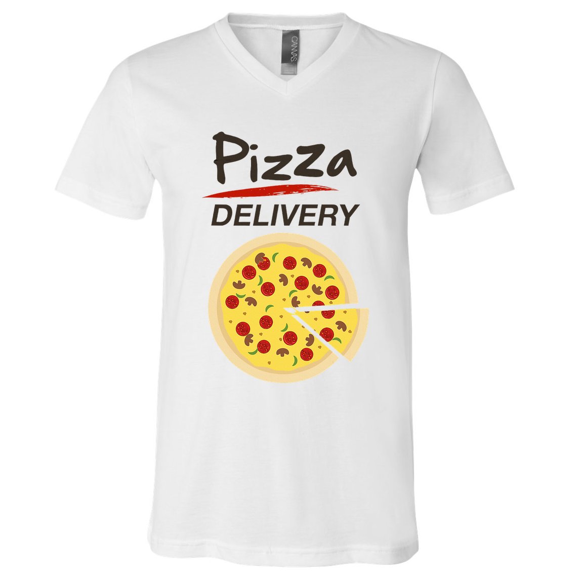 Pizza Delivery Costume Funny Fancy Dress Costumes V-Neck T-Shirt