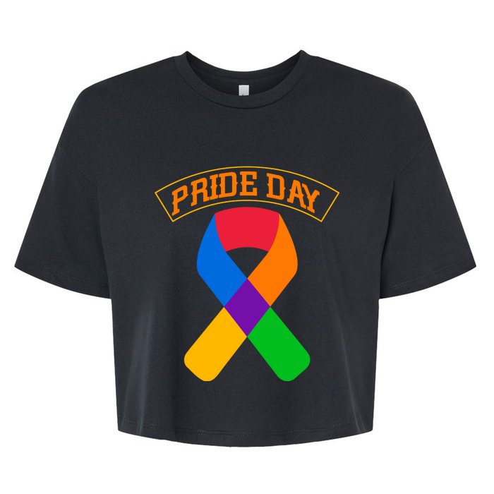 Pride Day Celebration Emblem Bella+Canvas Jersey Crop Tee