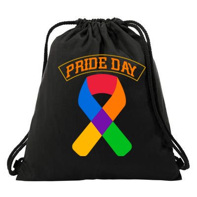 Pride Day Celebration Emblem Drawstring Bag