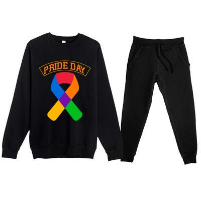 Pride Day Celebration Emblem Premium Crewneck Sweatsuit Set