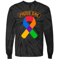 Pride Day Celebration Emblem Tie-Dye Long Sleeve Shirt