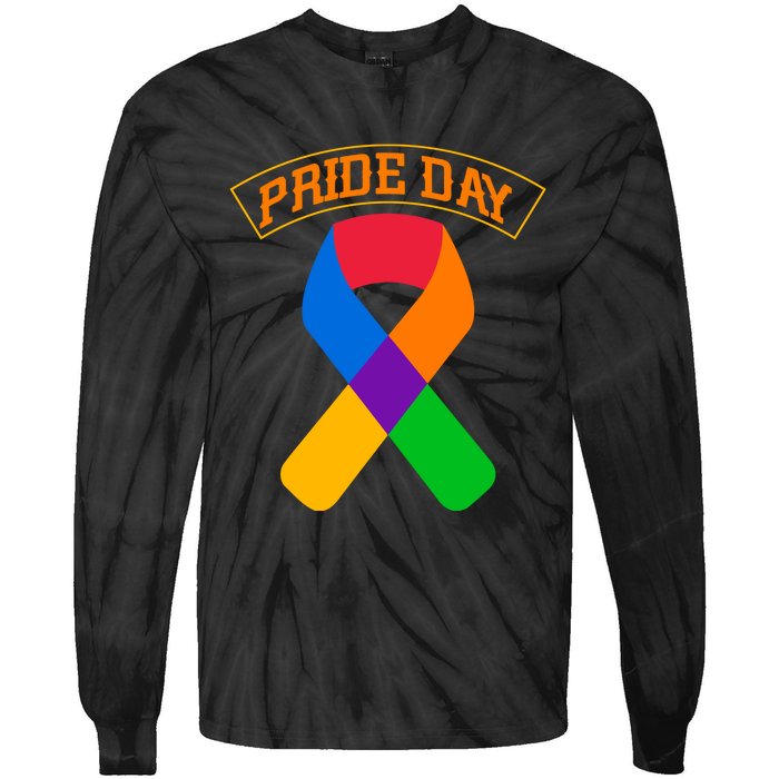 Pride Day Celebration Emblem Tie-Dye Long Sleeve Shirt