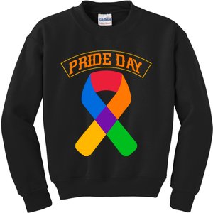 Pride Day Celebration Emblem Kids Sweatshirt