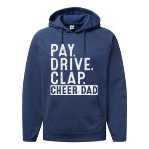 Pay Drive Clap Cheer Dad Cheerleading Father Day Cheerleader Performance Fleece Hoodie