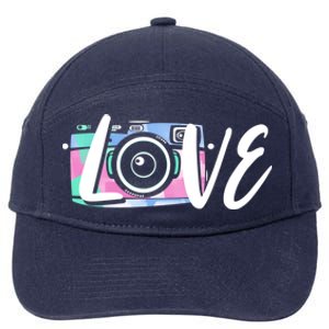 Photography Day Cute Gift Camera Love Photographer Gift 7-Panel Snapback Hat