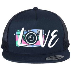 Photography Day Cute Gift Camera Love Photographer Gift Flat Bill Trucker Hat