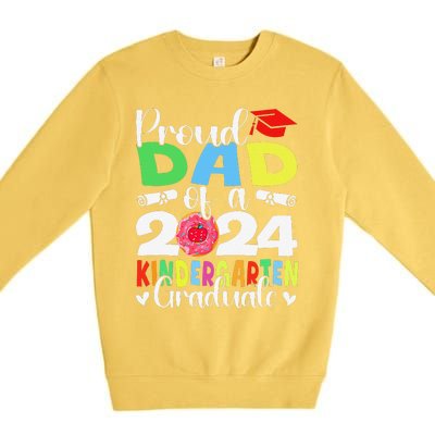 Proud Dad Class Of 2024 Kindergarten Graduate Graduation Premium Crewneck Sweatshirt