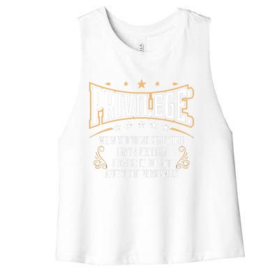 Privilege Design, Civil Rights Gift, Equality Design Women's Racerback Cropped Tank