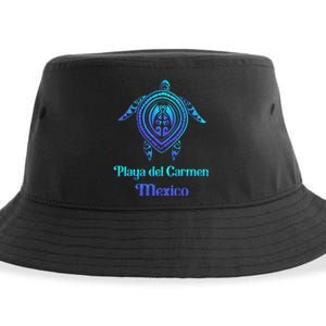 Playa Del Carmen Mexico Sea Turtle Tribal Tattoo Souvenirs Sustainable Bucket Hat